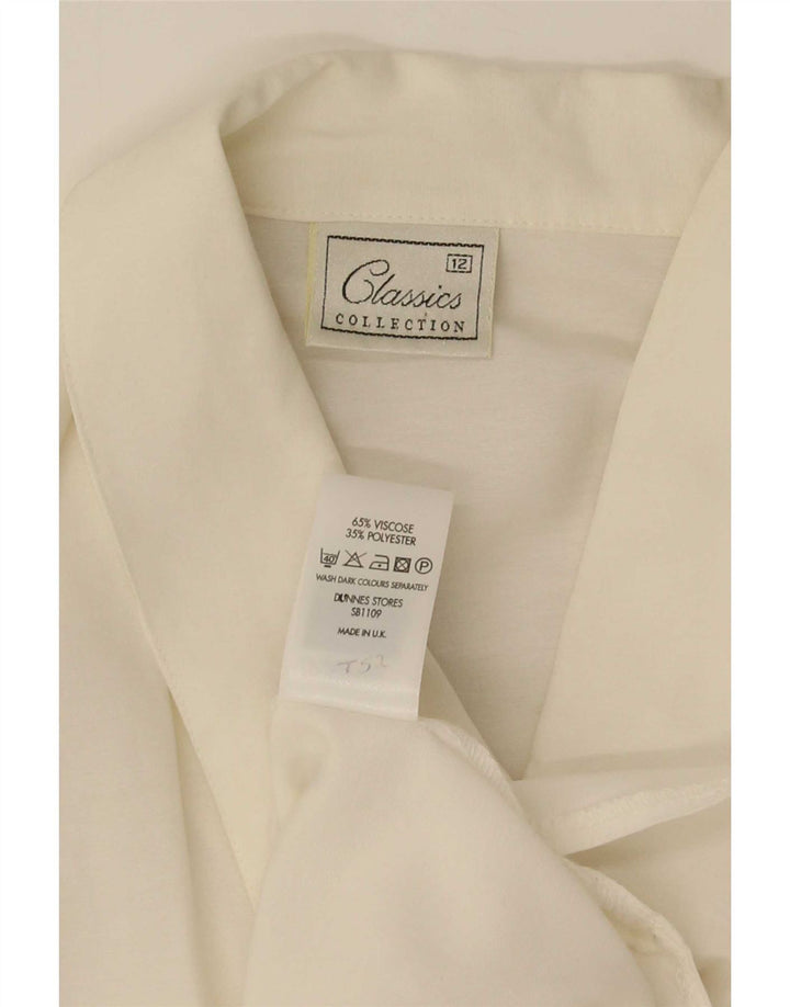 Bluză cămașă obișnuită cu mânecă scurtă pentru femei Classics UK 12 Medium White