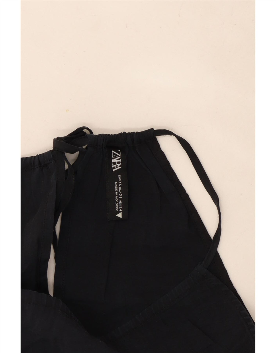 Top Crop Halter pentru femei Zara UK 4 XS Negru