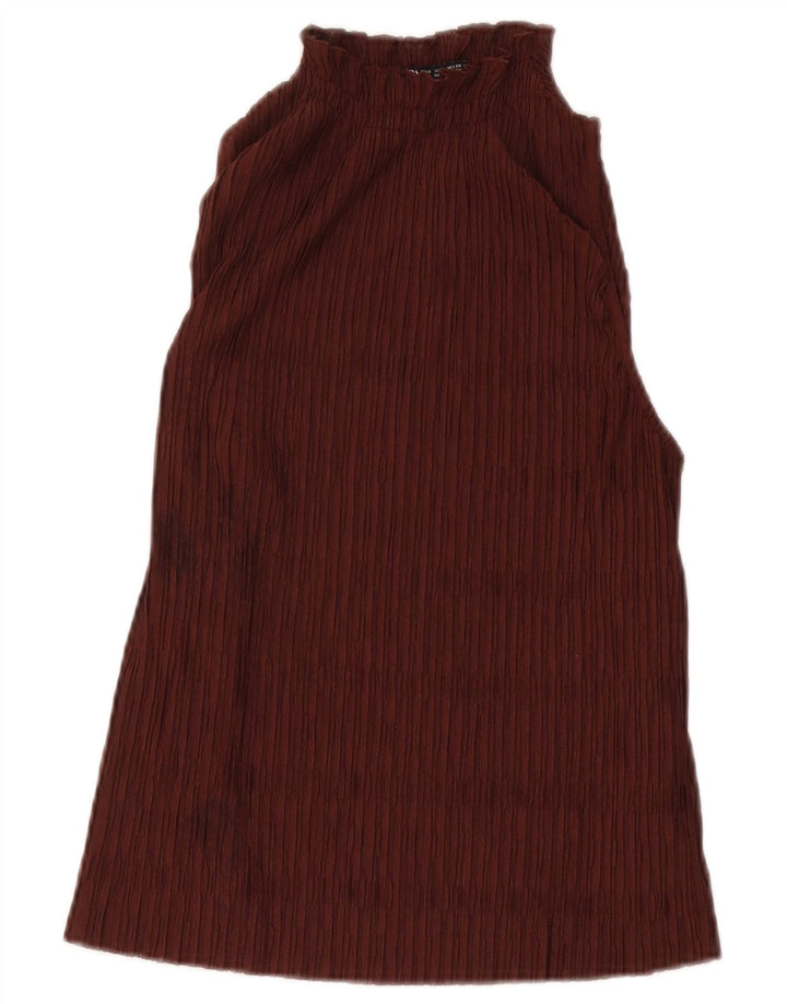 Top Halter pentru femei Zara UK 10 Small Burgundy Poliester