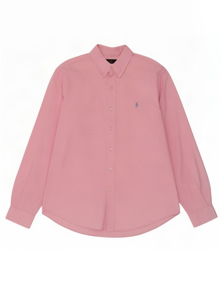 Cămașă Ralph Lauren bărbați mare bumbac roz