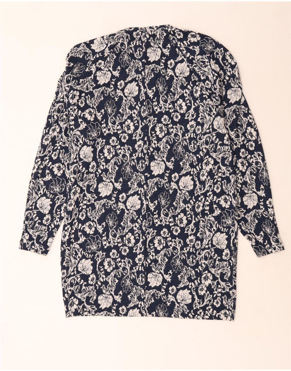 Rochie oversize cu mânecă lungă Zara pentru femei UK 10 Mic albastru marin Floral