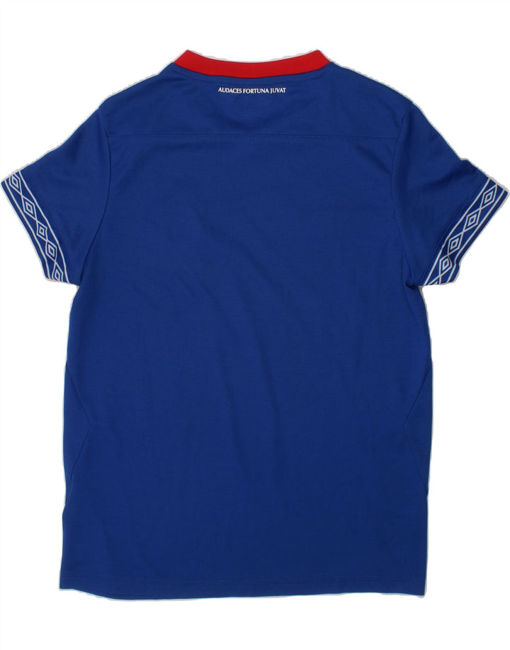 UMBRO Boys Graphic T-Shirt Top 11-12 Years Medium Blue Colourblock Vintage Umbro and Second-Hand Umbro from Messina Hembry 