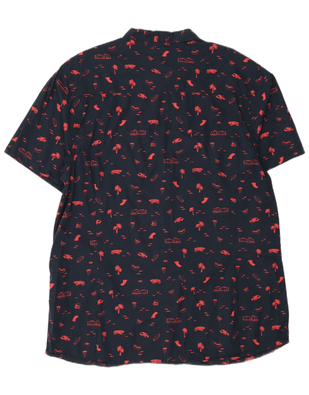 Cămașă cu mânecă scurtă pentru bărbați cu model abstract Animal 2XL bumbac bleumarin