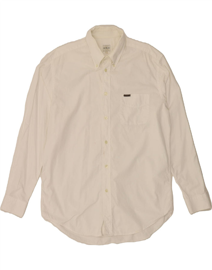 CALVIN KLEIN JEANS Mens Shirt Large White Cotton Vintage Calvin Klein Jeans and Second-Hand Calvin Klein Jeans from Messina Hembry 