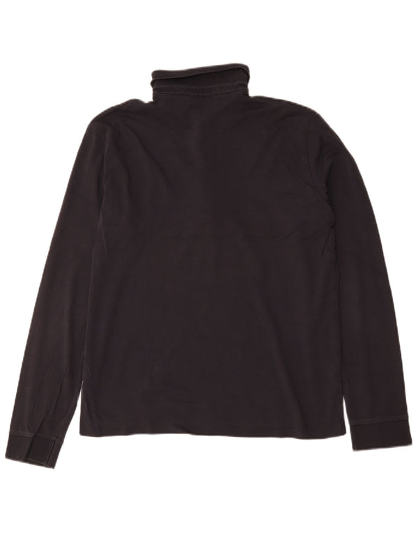 Cămașă polo Hugo Boss pentru bărbați, cu mânecă lungă, în formă normală, bumbac mediu negru