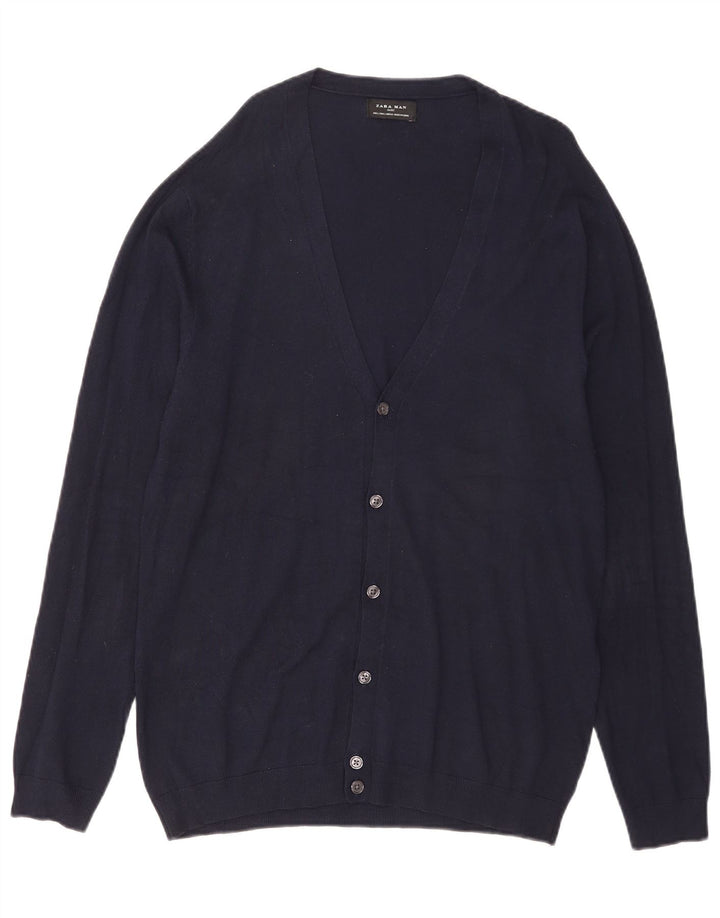Pulover cardigan pentru bărbați Zara, mare, bleumarin