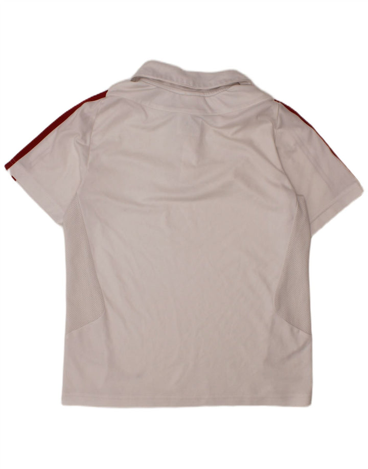 Tricou polo ADIDAS Climacool pentru baieti 9-10 ani poliester alb