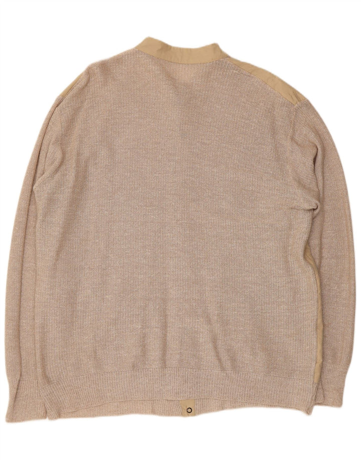 Pulover cardigan pentru bărbați VINTAGE, mare, bej