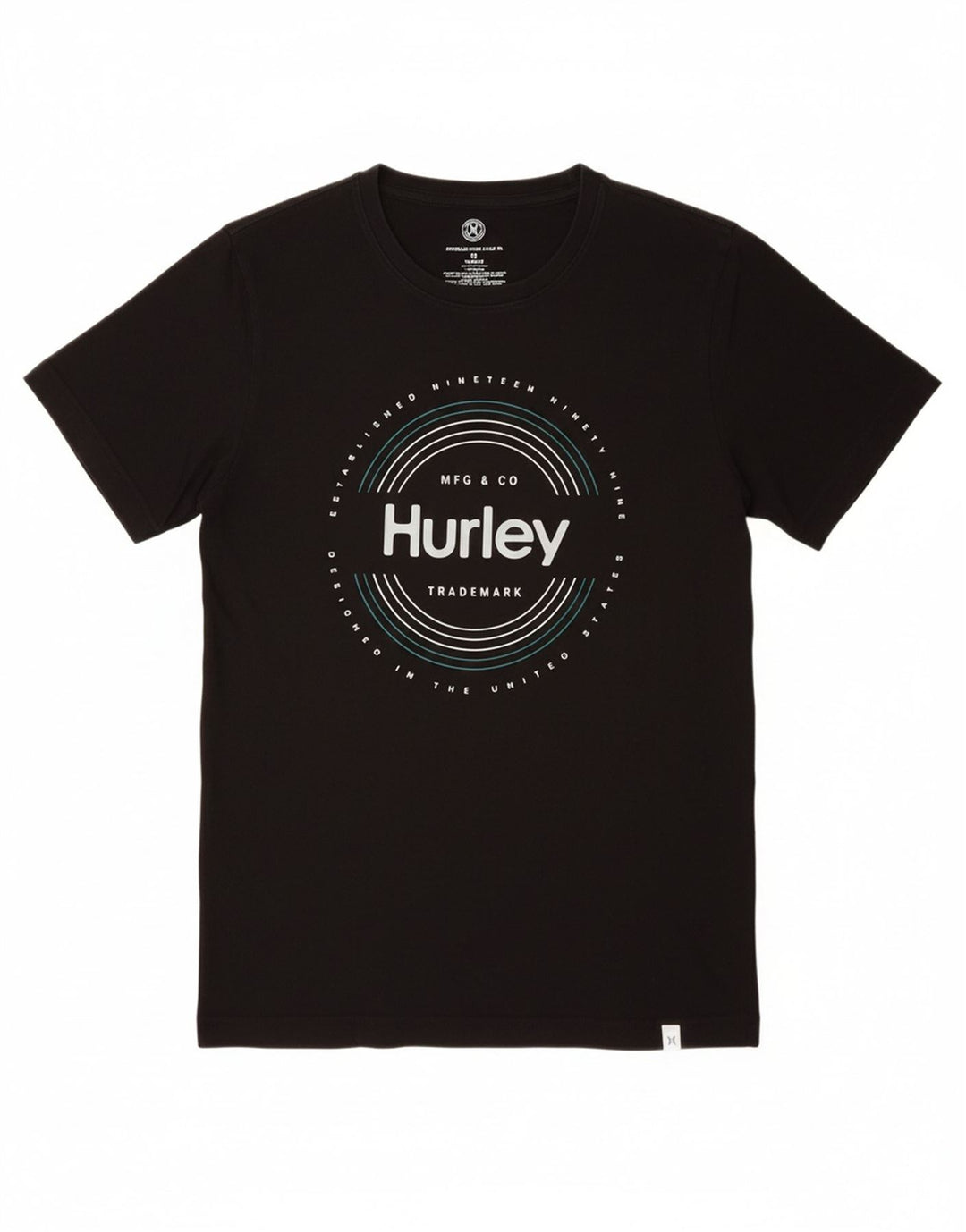HURLEY Mens Graphic T-Shirt Top Medium Black Cotton Vintage Hurley and Second-Hand Hurley from Messina Hembry 