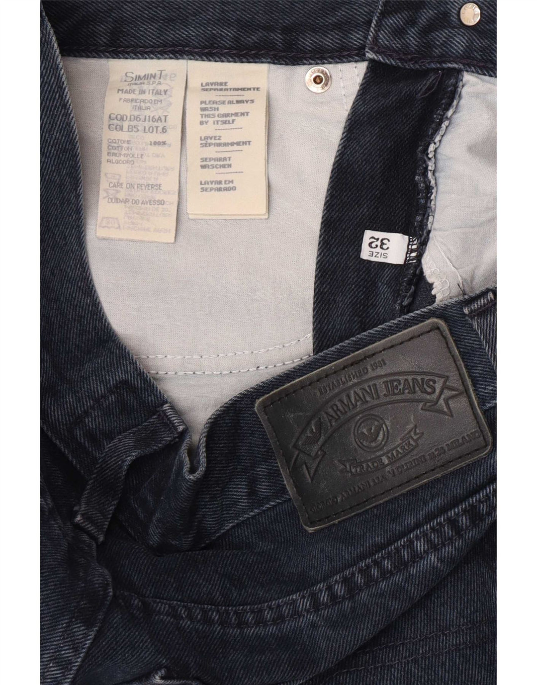Blugi drepti pentru femei Armani W32 L32 Bumbac bleumarin
