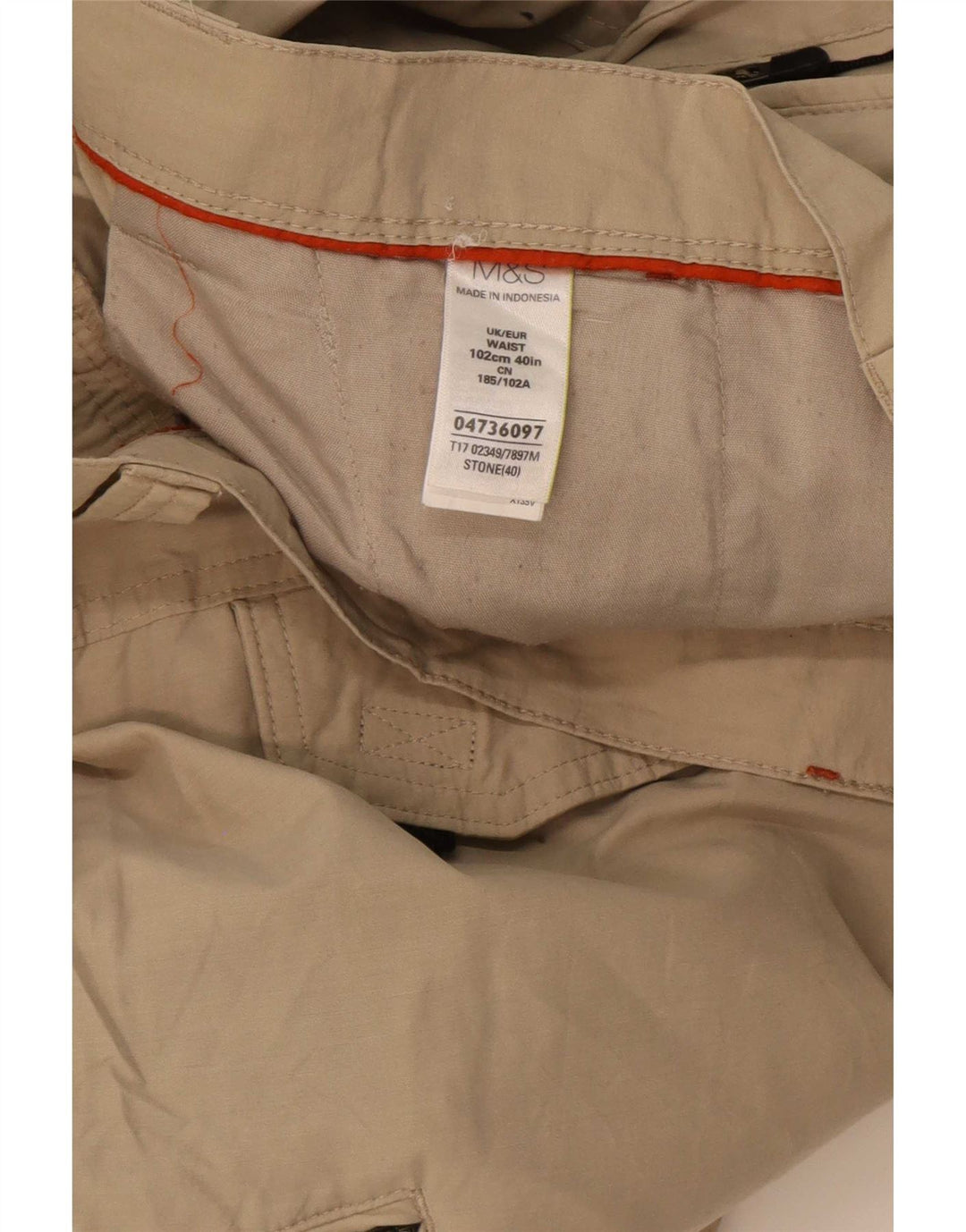 Bermude pentru bărbați Marks & Spencer Cargo W40 XL, bumbac, bej