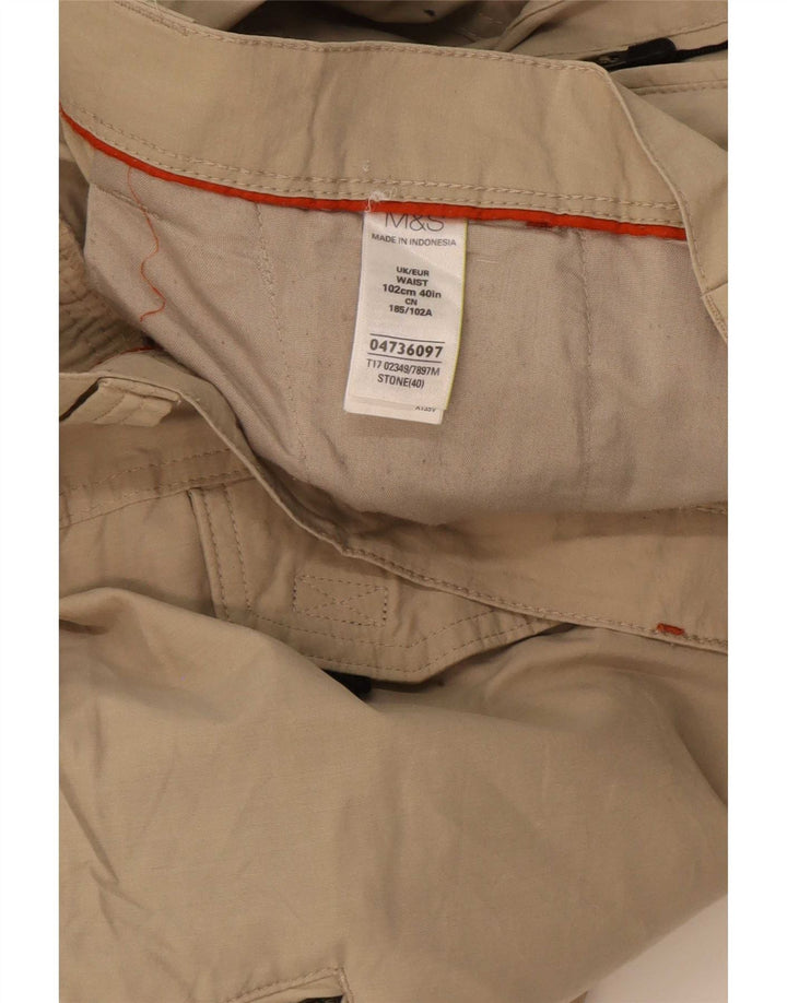 Bermude pentru bărbați Marks & Spencer Cargo W40 XL, bumbac, bej