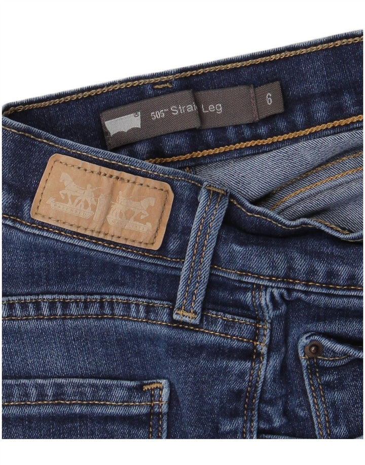 Blugi drepti pentru femei LEVI'S 505 US 6 Medium W28 L31 Albastru