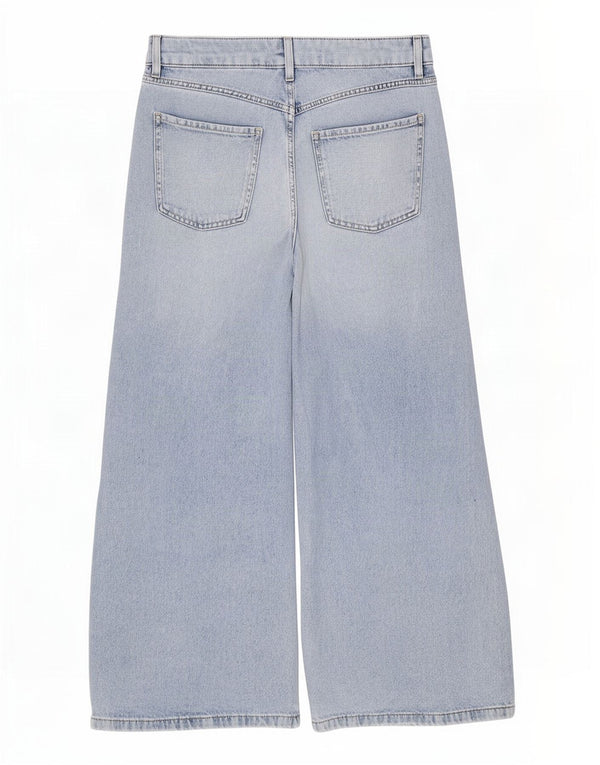 Blugi pentru femei Marks & Spencer cu picioare largi UK 12 Medium W30 L26 Blue Bumbac