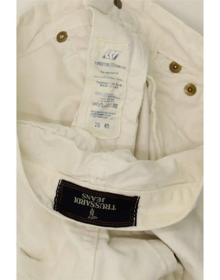 TRUSSARDI Womens Cropped Jeans IT 40 Small W26 L25 White Cotton Vintage Trussardi and Second-Hand Trussardi from Messina Hembry 