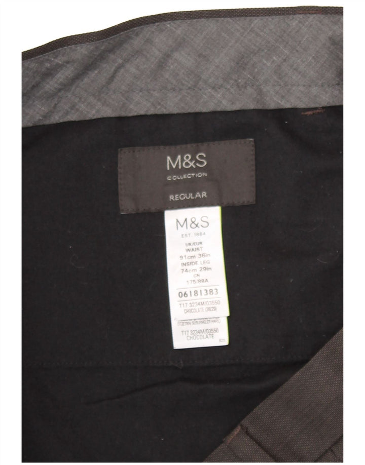 Pantaloni casual pentru bărbați Marks & Spencer, cu croiala normală, L36 L29, maro, poliester