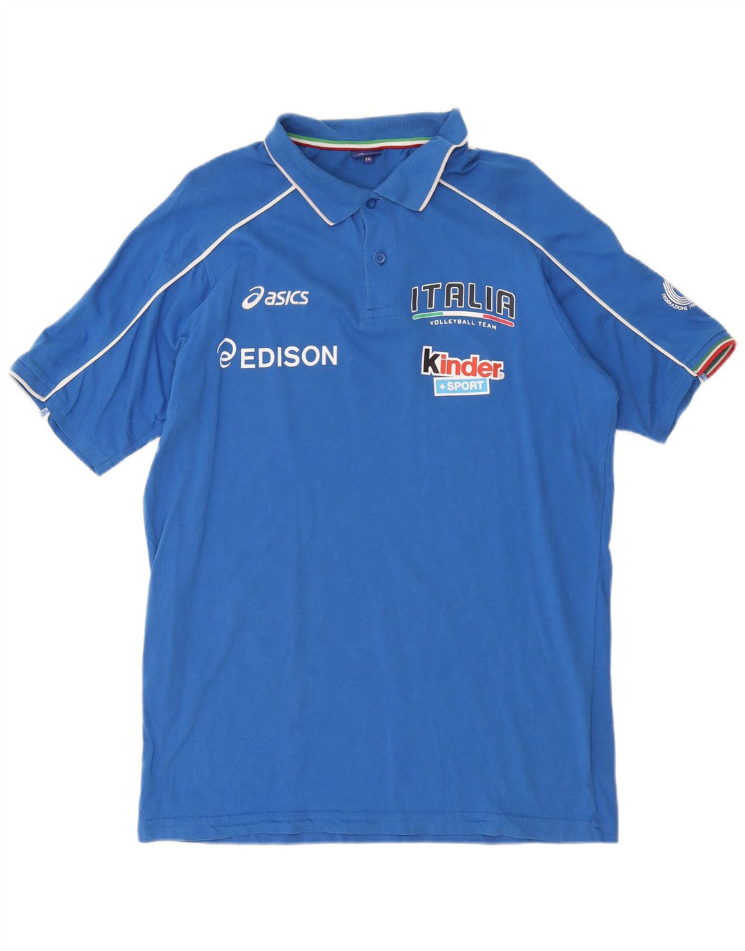 Tricou polo Asics Italia Graphic 2XL, bumbac albastru