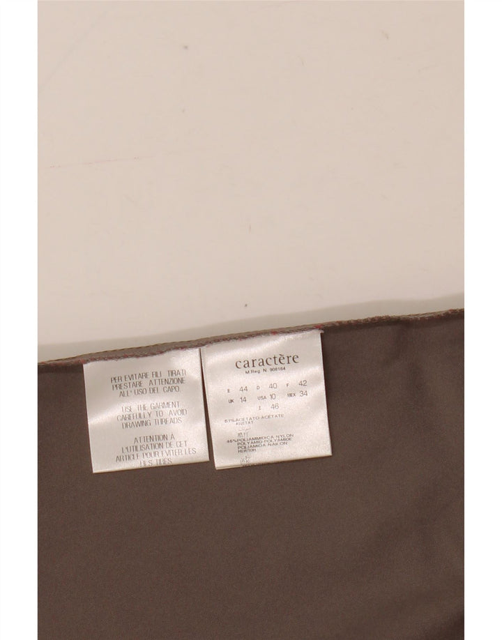 Caractere Rochie Slip Femei UK 14 Mare Maro Acetat