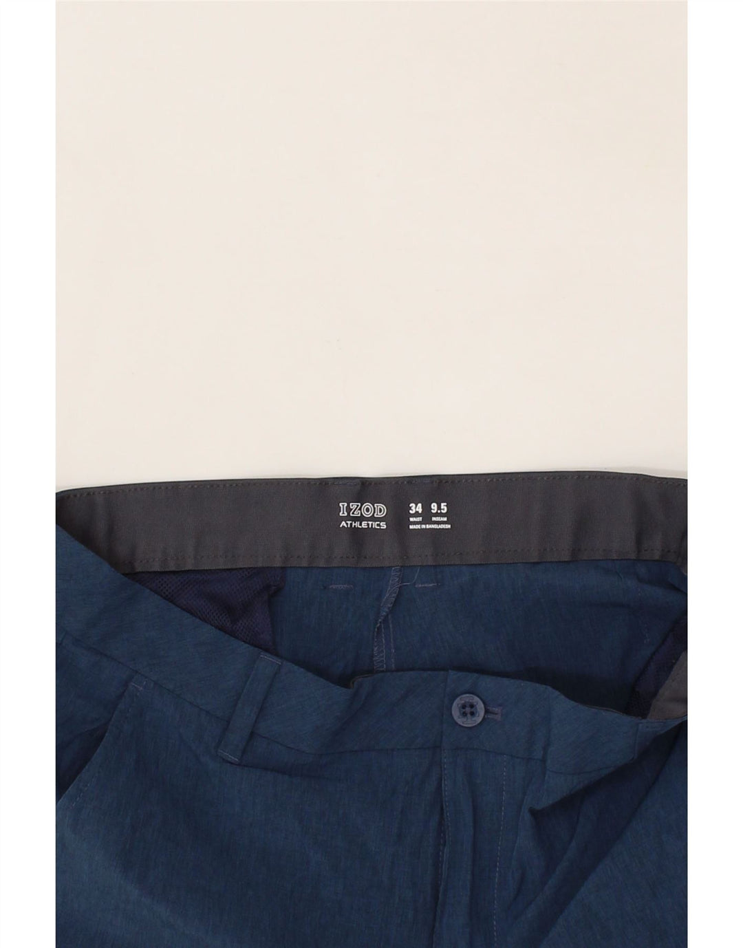 IZOD Mens Chino Shorts W34 Large Navy Blue Polyester Vintage Izod and Second-Hand Izod from Messina Hembry 