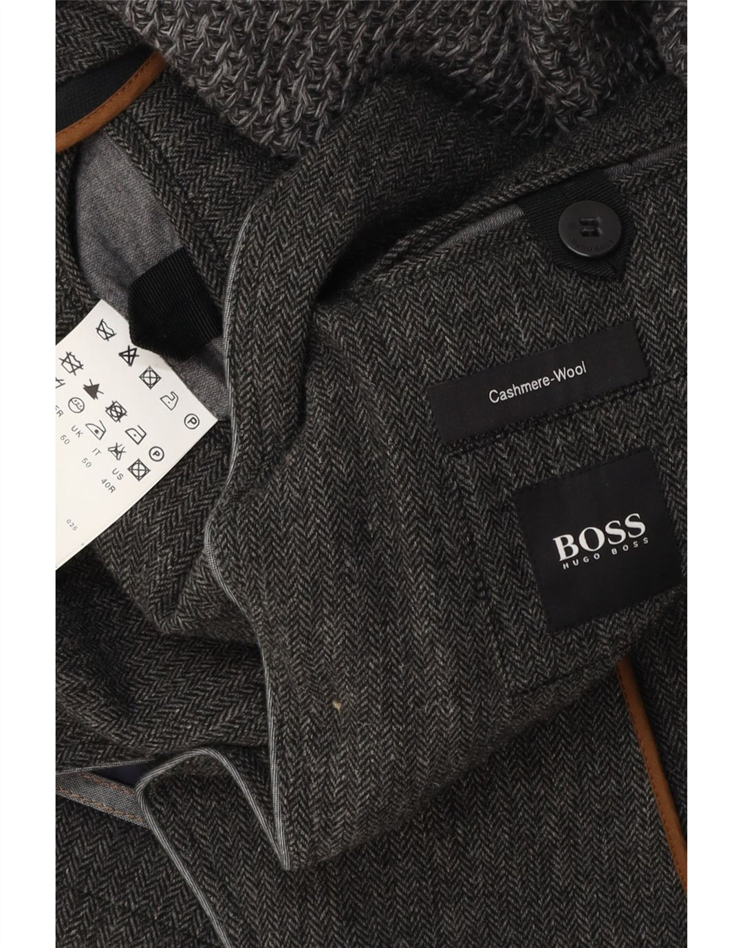 Blazer pentru bărbați HUGO BOSS, cu 3 nasturi, EU 50, mare, gri, oase