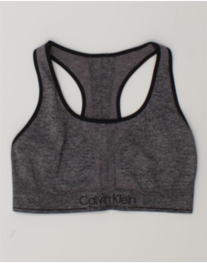 Calvin Klein Womens Graphic Sport Bra Top Medium Gri
