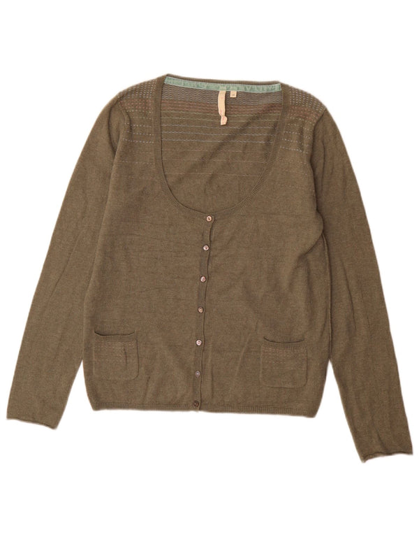 Pulover cardigan pentru femei White Stuff UK 16 mare bumbac kaki