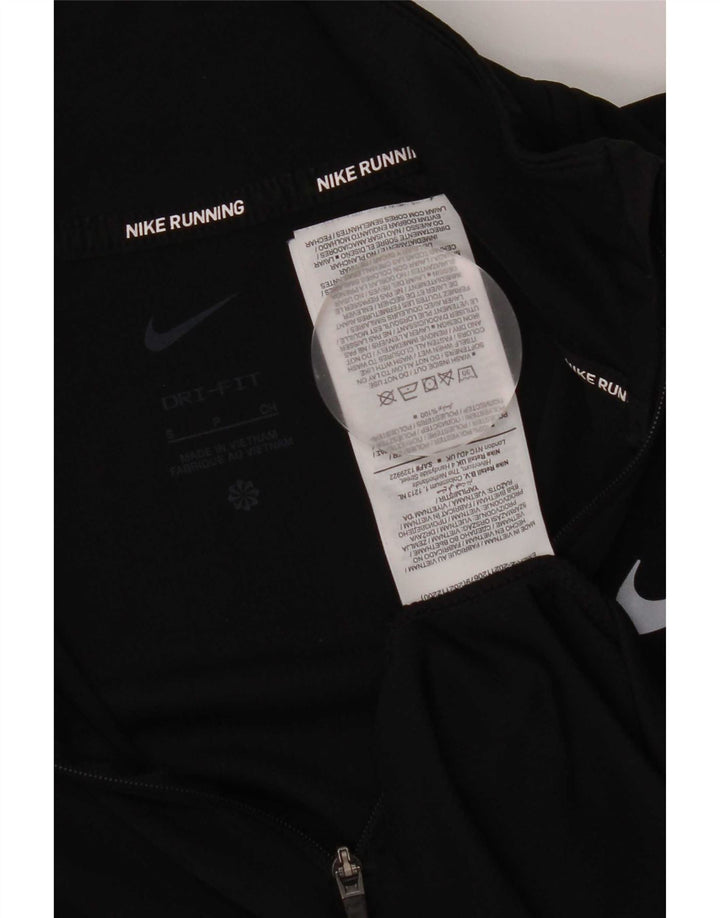 Top de trening Nike Dri Fit Zip Neck Pullover pentru femei UK 10 Small Black
