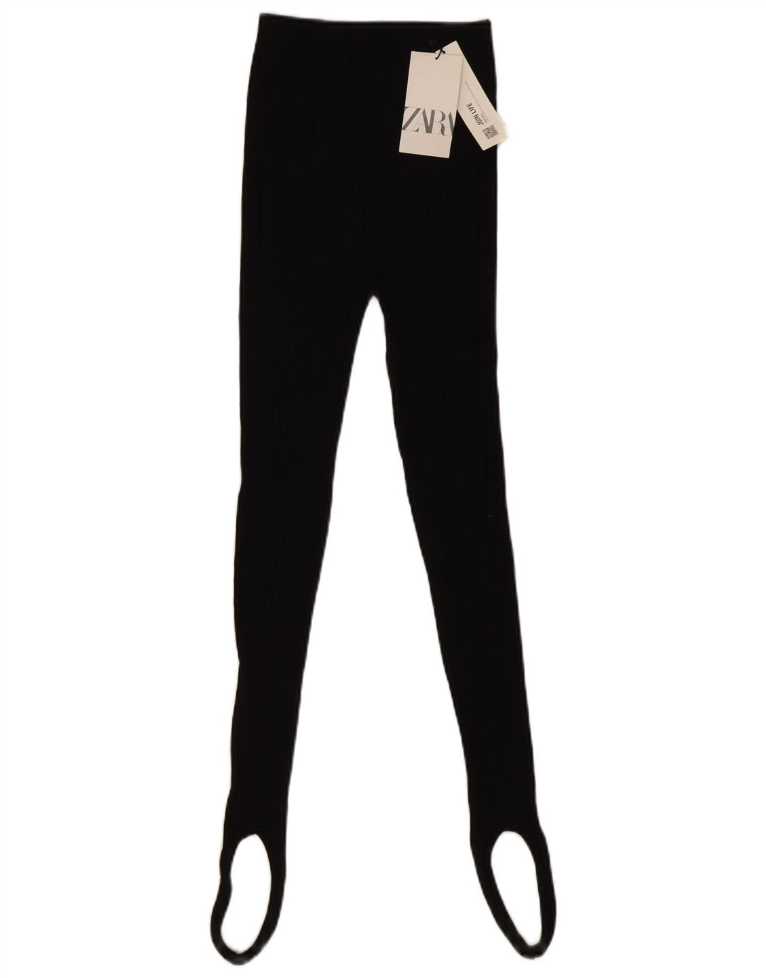 Leggings cu etrier pentru femei Zara UK 12, bumbac mediu negru