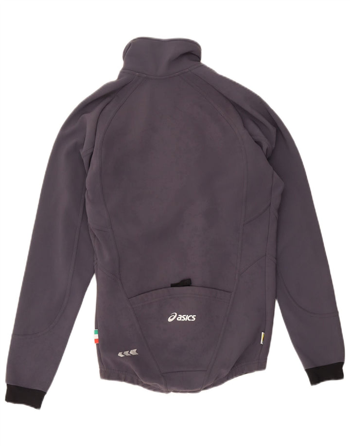 Jachetă de top pentru trening grafic Asics pentru bărbați, gri mic, poliester color bloc