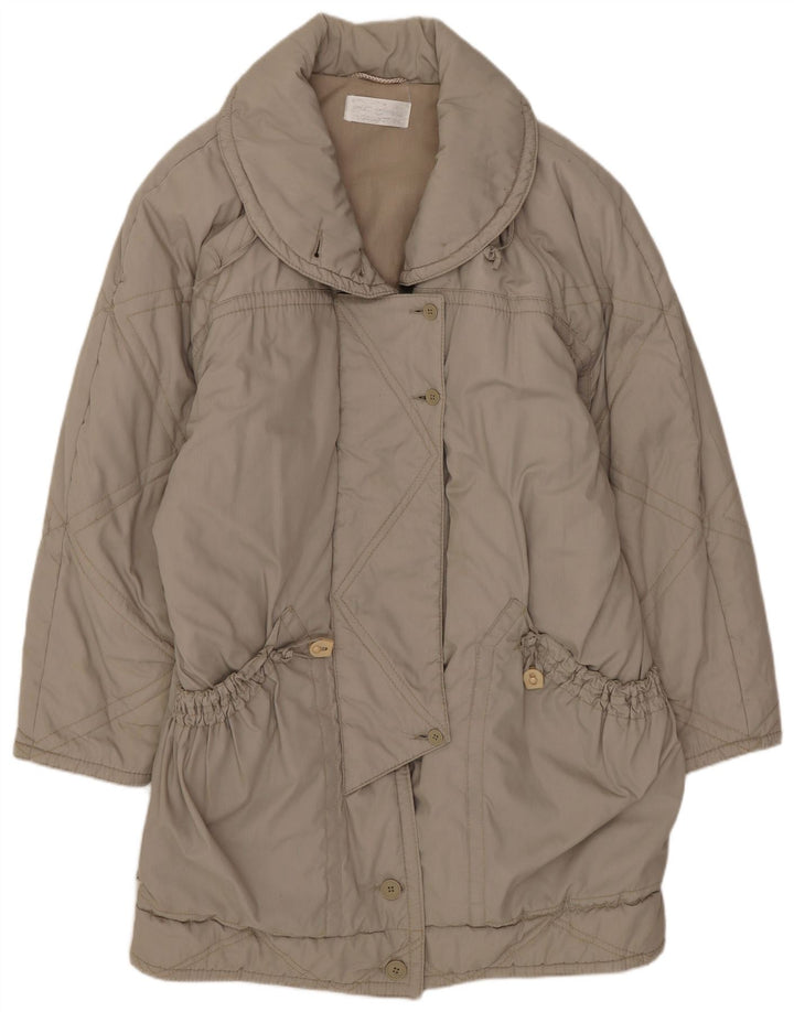 Pardesiu supradimensionat pentru femei Vintage EU 40 Poliester mediu bej