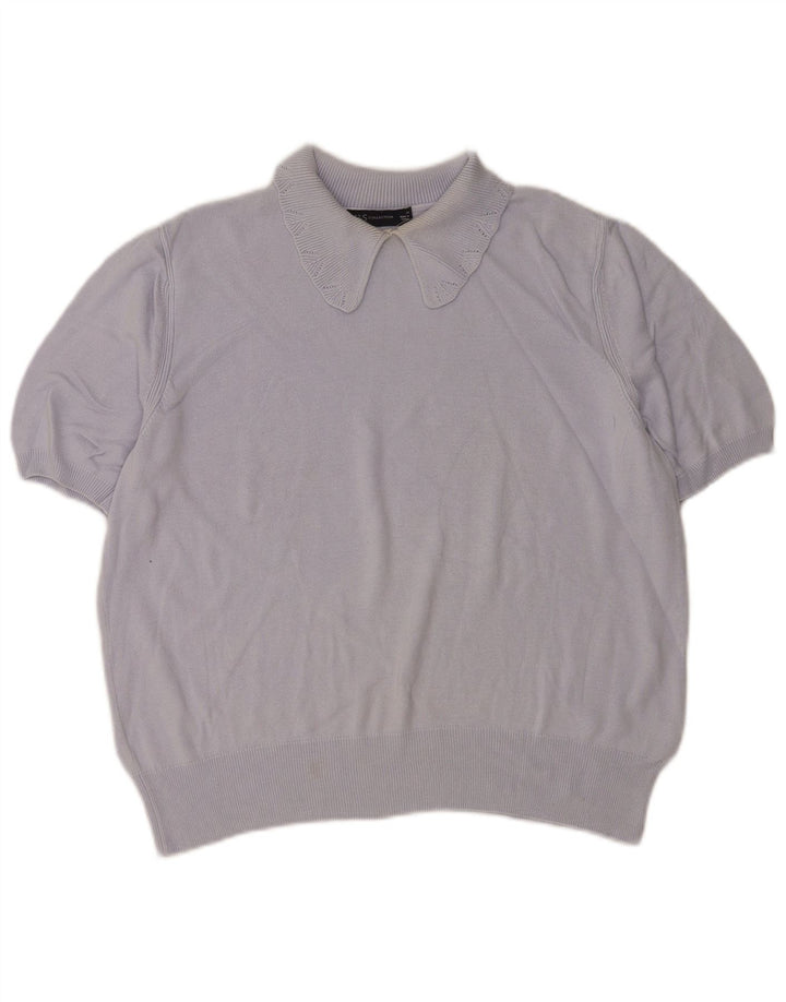 Marks & Spencer Pulover cu gât polo pentru femei UK 14 Large Blue
