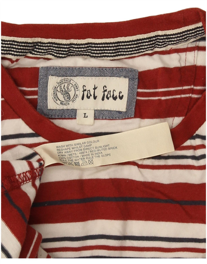 Tricou pentru bărbați Fat Face Top mare bumbac cu dungi roșii