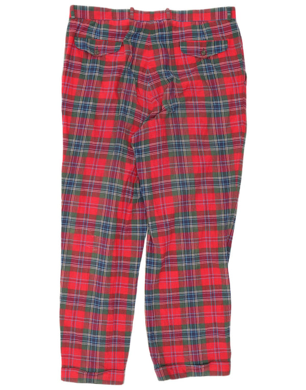 Pantaloni drepți Golfino pentru bărbați L44 L30, bumbac roșu check