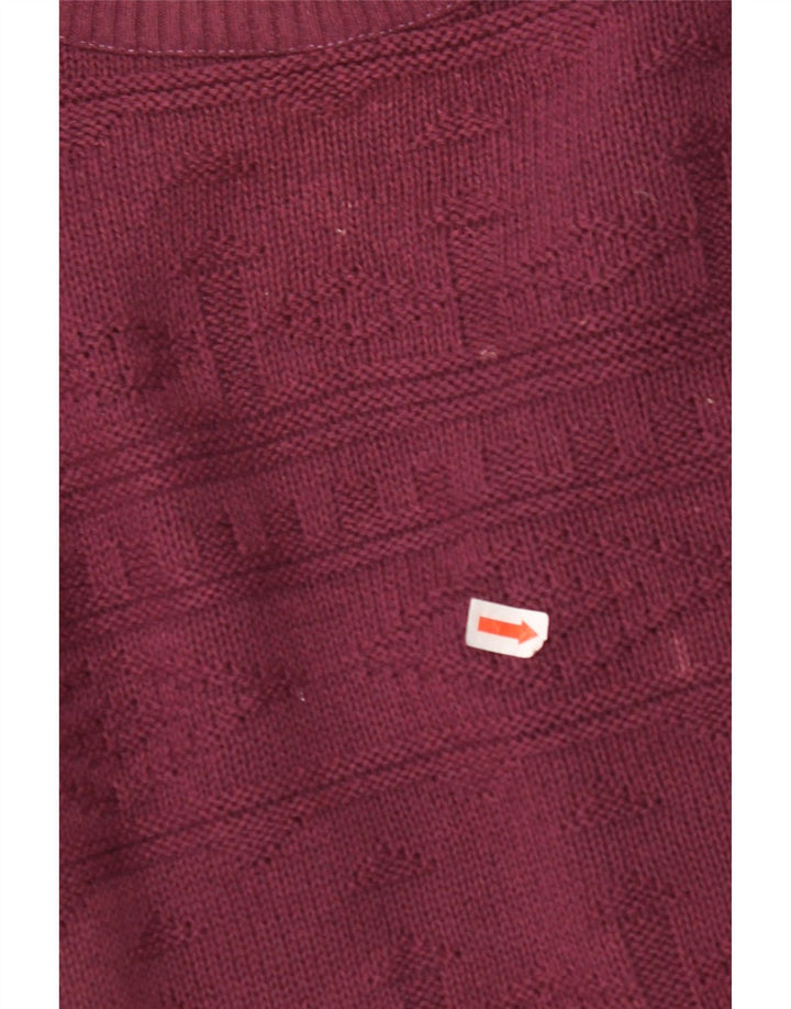 Pulover pentru bărbați VINTAGE cu gâtul turnat, mare, burgundă