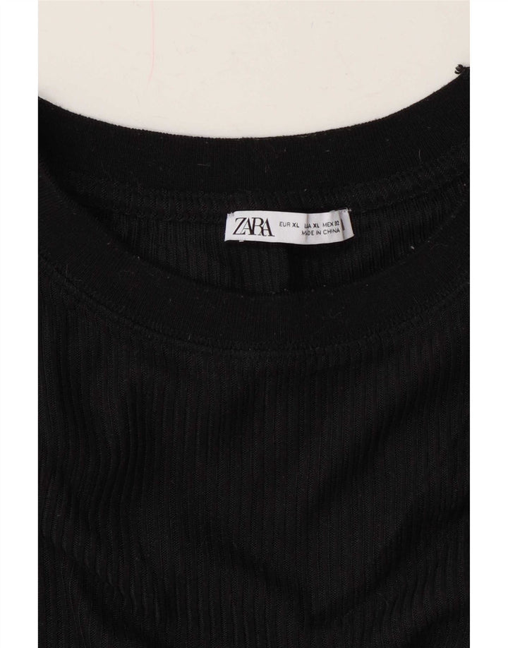 Top pentru bărbați Zara cu mânecă lungă XL negru
