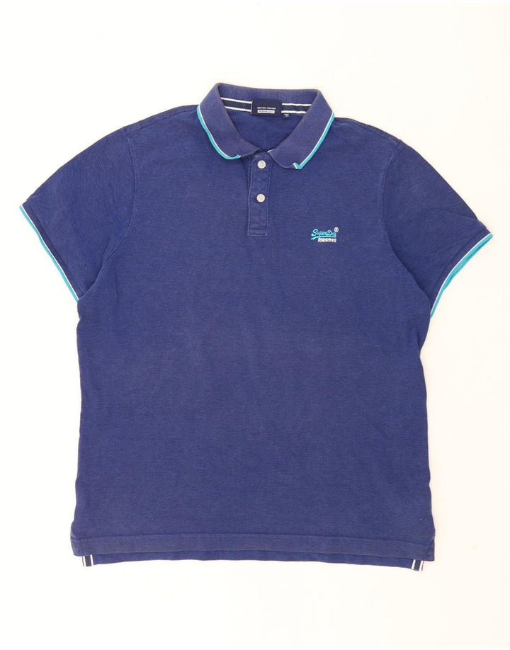 Tricou polo pentru bărbați Superdry 3XL, bumbac albastru
