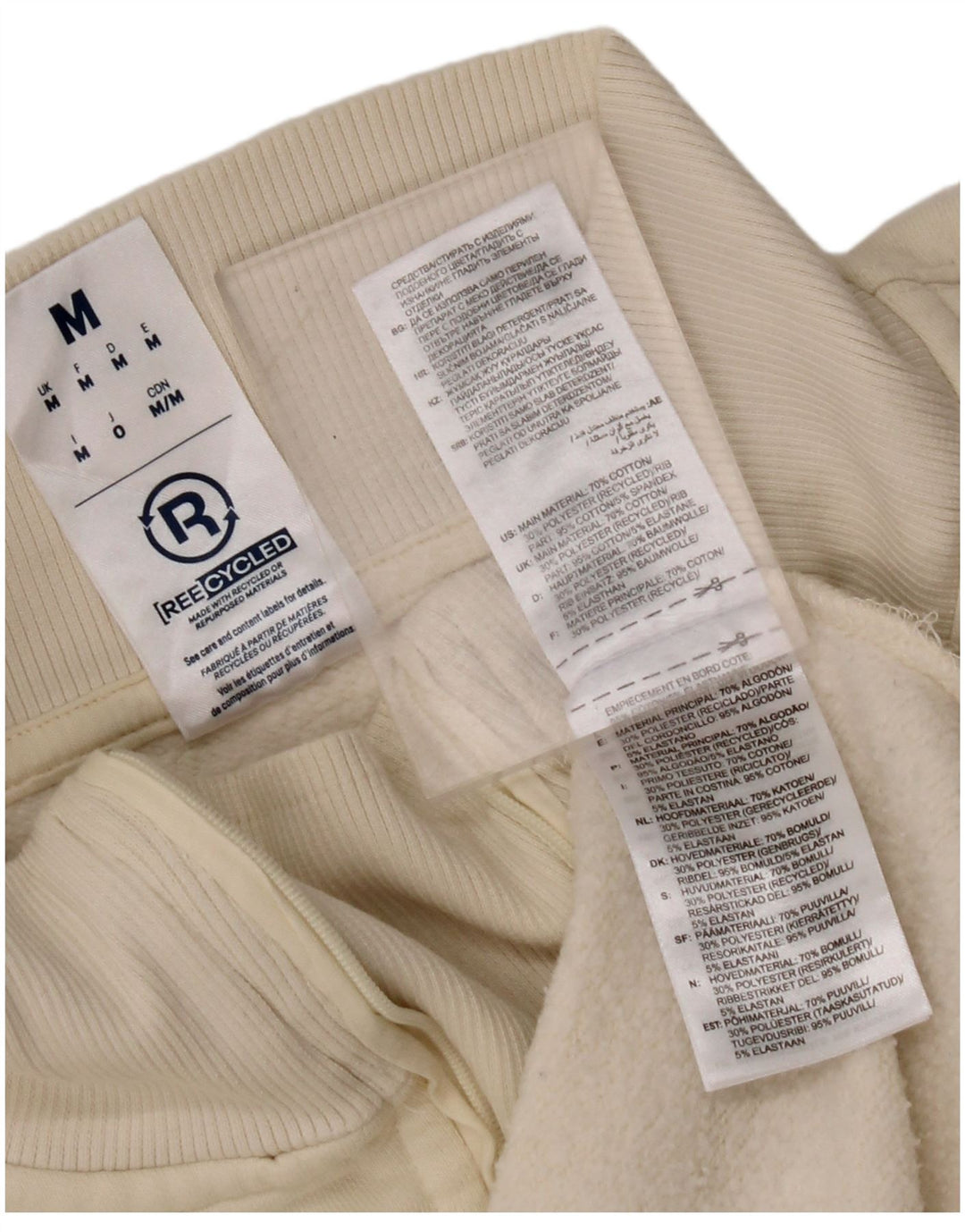 Hanorac REEBOK pentru bărbați, cu fermoar și cu fermoar, bumbac mediu alb