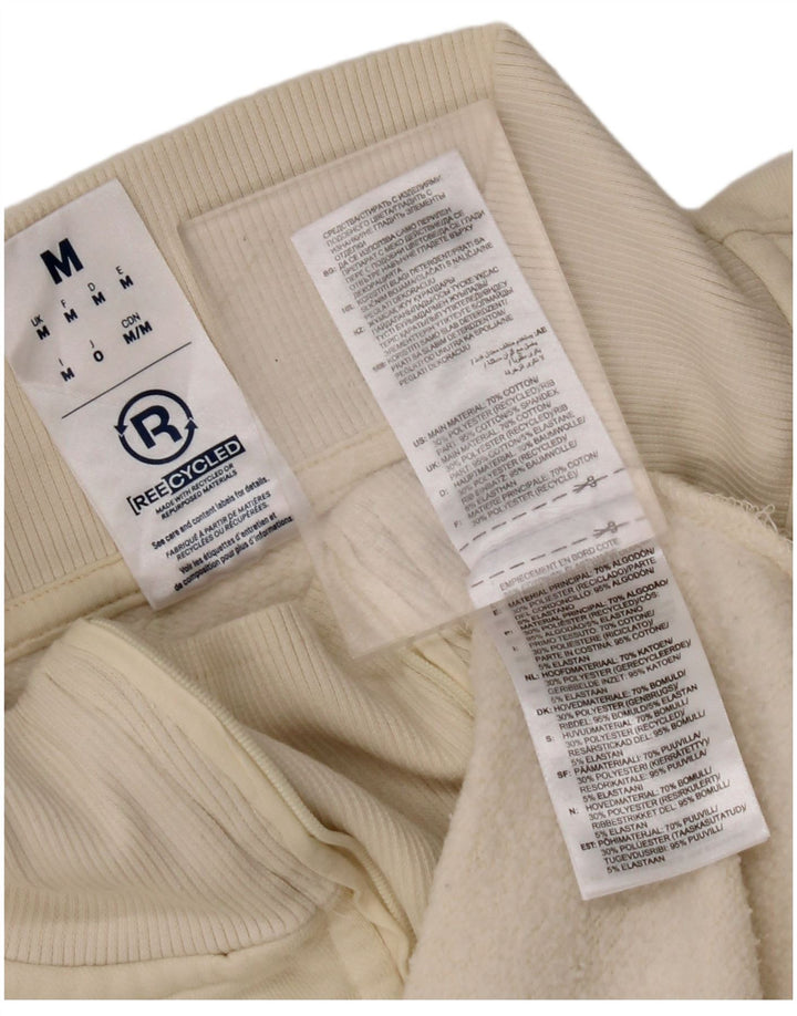 Hanorac REEBOK pentru bărbați, cu fermoar și cu fermoar, bumbac mediu alb