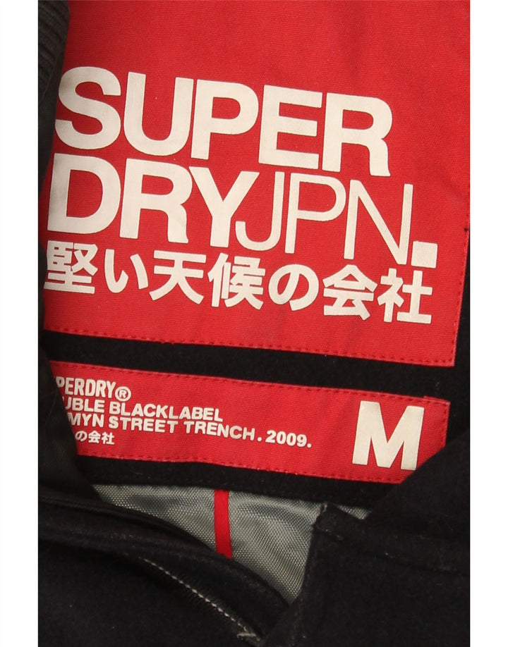 Jachetă militară cu grafică Superdry pentru bărbați UK 38 Mediu Lână bleumarin