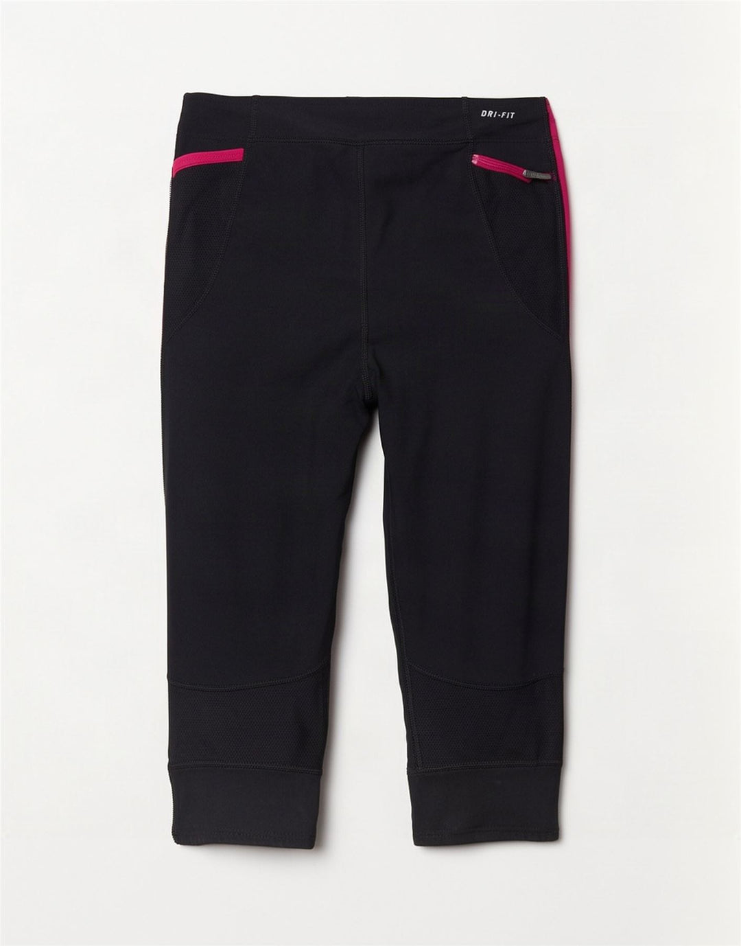 Leggings capri Nike Dri Fit pentru femei UK 14, mare, negru, poliester bloc de culoare
