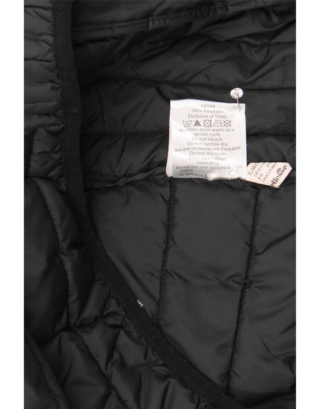Jachetă căptușită cu glugă pentru femei Ellesse UK 24 4XL Poliester negru