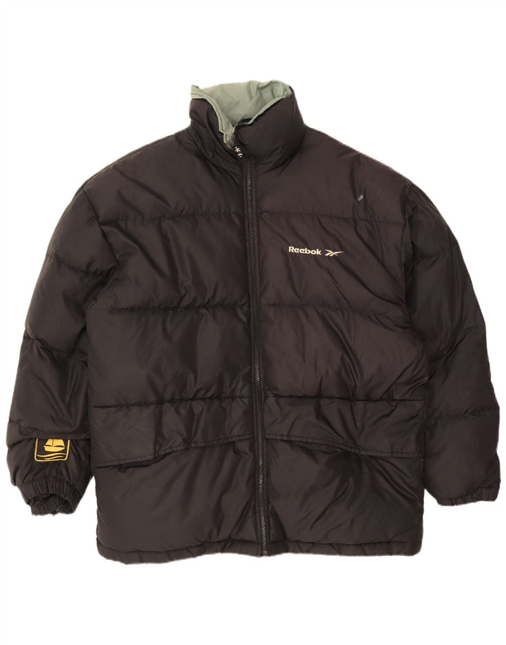 Jachetă căptușită Reebok pentru bărbați, Marea Britanie 38, mediu negru, nailon
