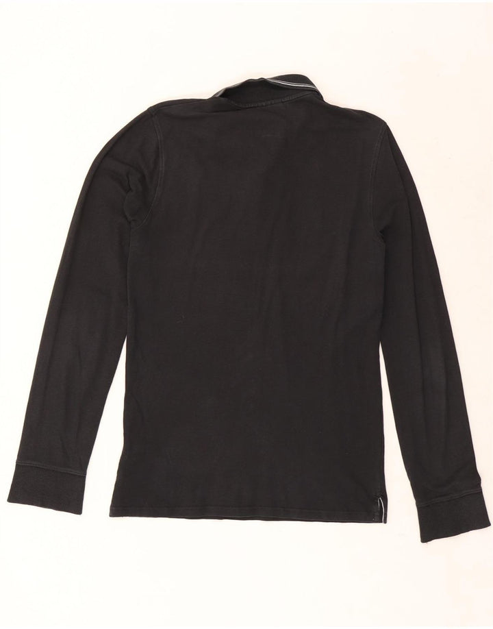 Tricou polo cu mânecă lungă pentru bărbați Lee, bumbac mediu negru