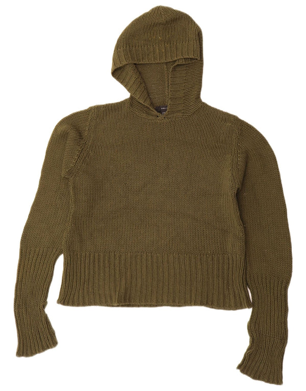 Pulover supradimensionat cu glugă pentru femei Zara UK 14 Acrilic verde mediu