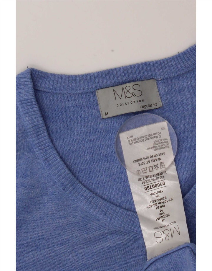 Pulover cu decolteu în V Marks & Spencer pentru bărbați, albastru mediu acrilic