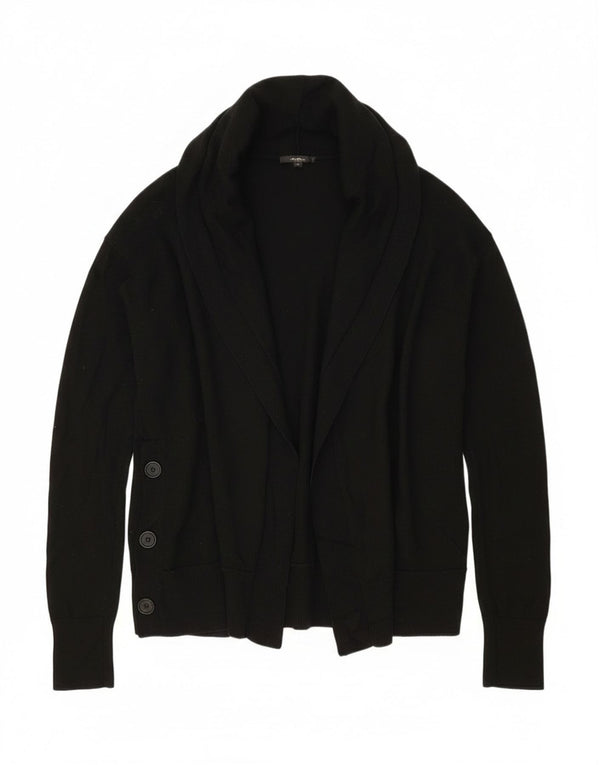 Pulover cardigan deschis supradimensionat pentru femei Cos UK 6 XS Lână neagră