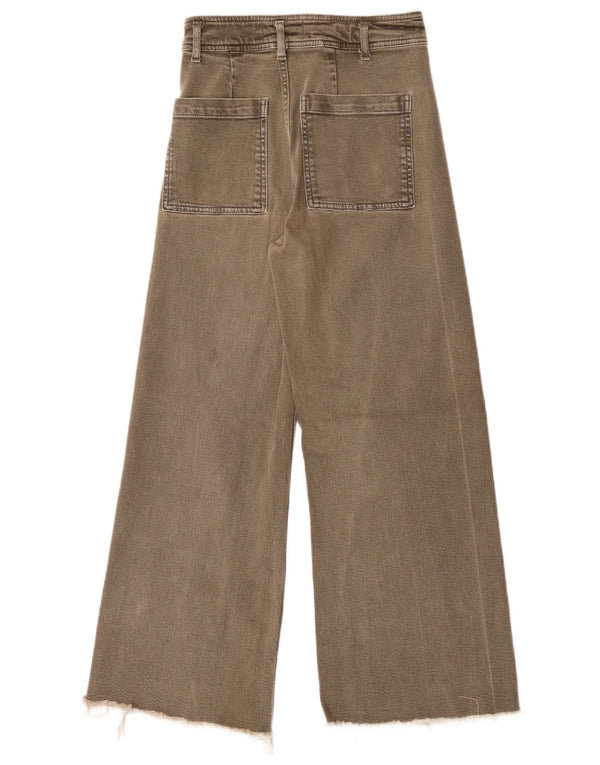 Blugi drepti pentru femei Zara EU 36 XS W26 L28 Kaki Bumbac