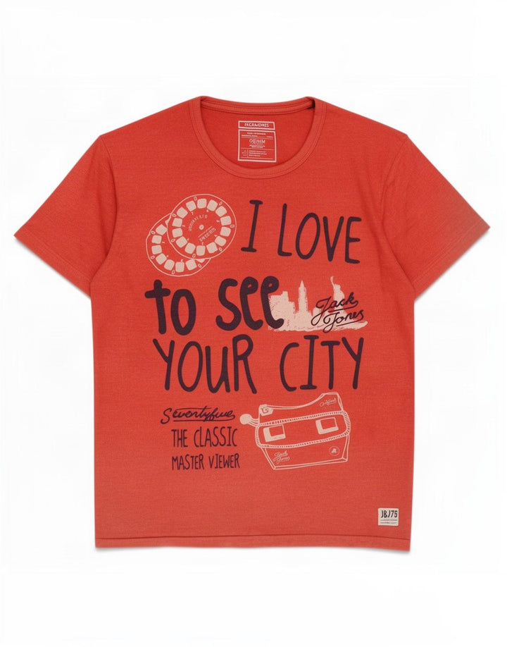 Tricou grafic Jack & Jones pentru bărbați Top mare roșu
