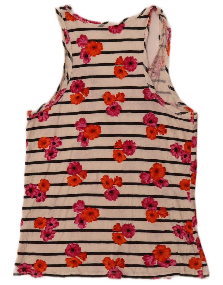 Vest Top pentru femei J. CREW UK 10 mic bumbac floral alb
