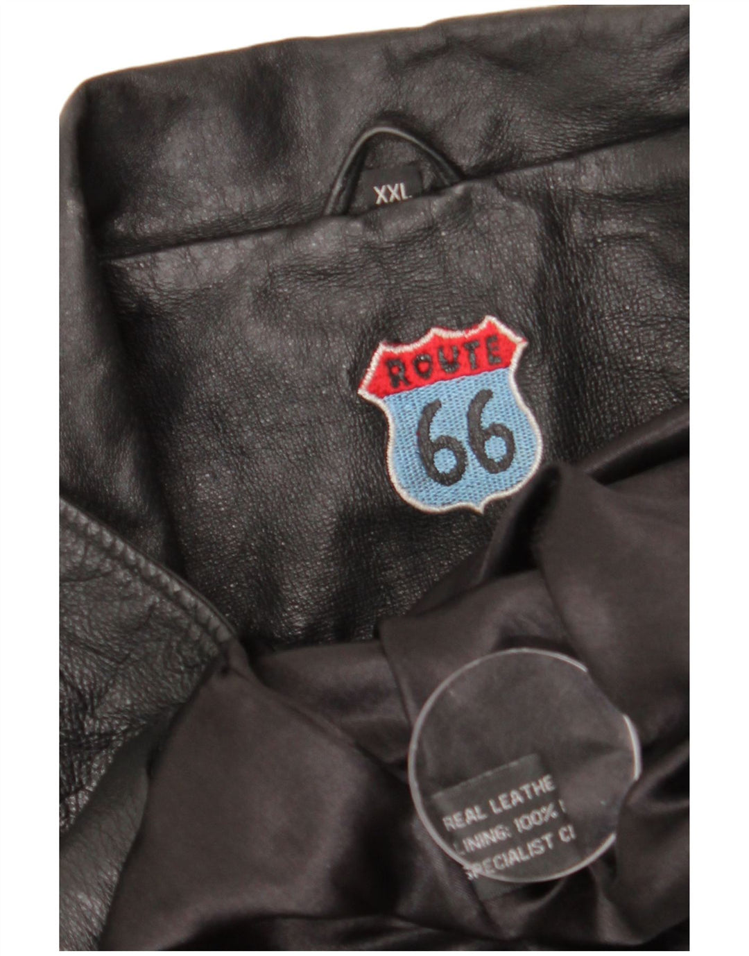 Jachetă din piele pentru bărbați Route 66 UK 44 2XL din piele neagră